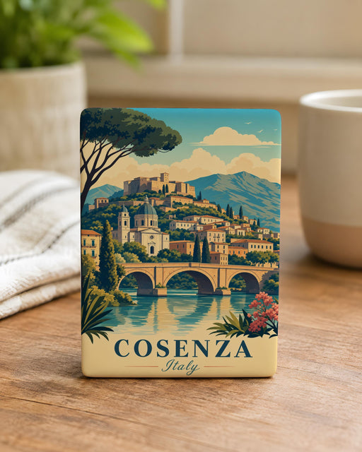Cosenza Italy Fridge Magnet, Cosenza Souvenir Magnet, Calabria Travel Gift, Italian City Landmark Magnet