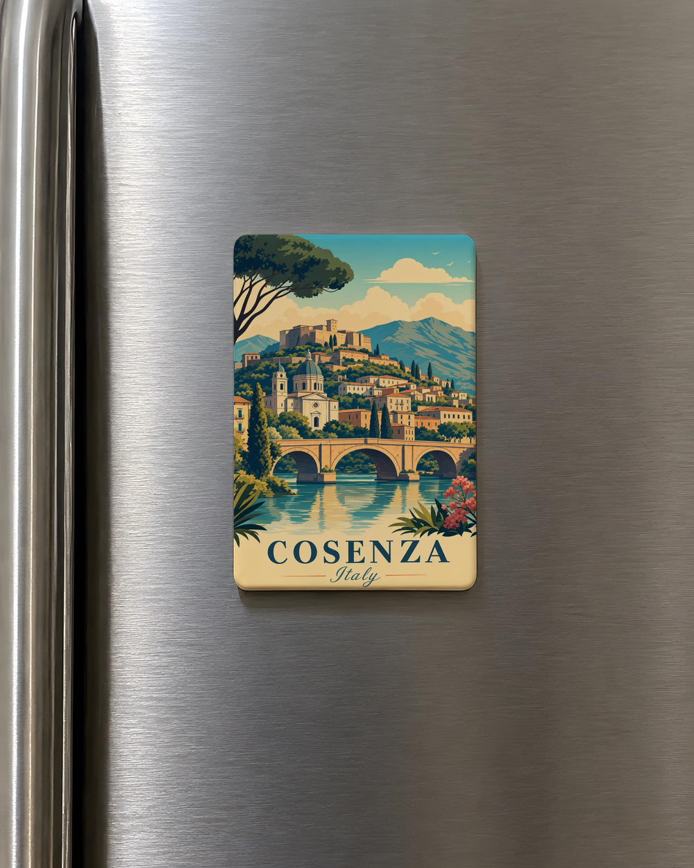 Cosenza Italy Fridge Magnet, Cosenza Souvenir Magnet, Calabria Travel Gift, Italian City Landmark Magnet