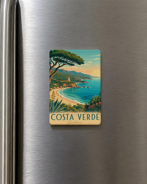 Costa Verde Sardinia Fridge Magnet, Italy Coastal Beach Landscape Souvenir, Mediterranean Travel Keepsake Gift