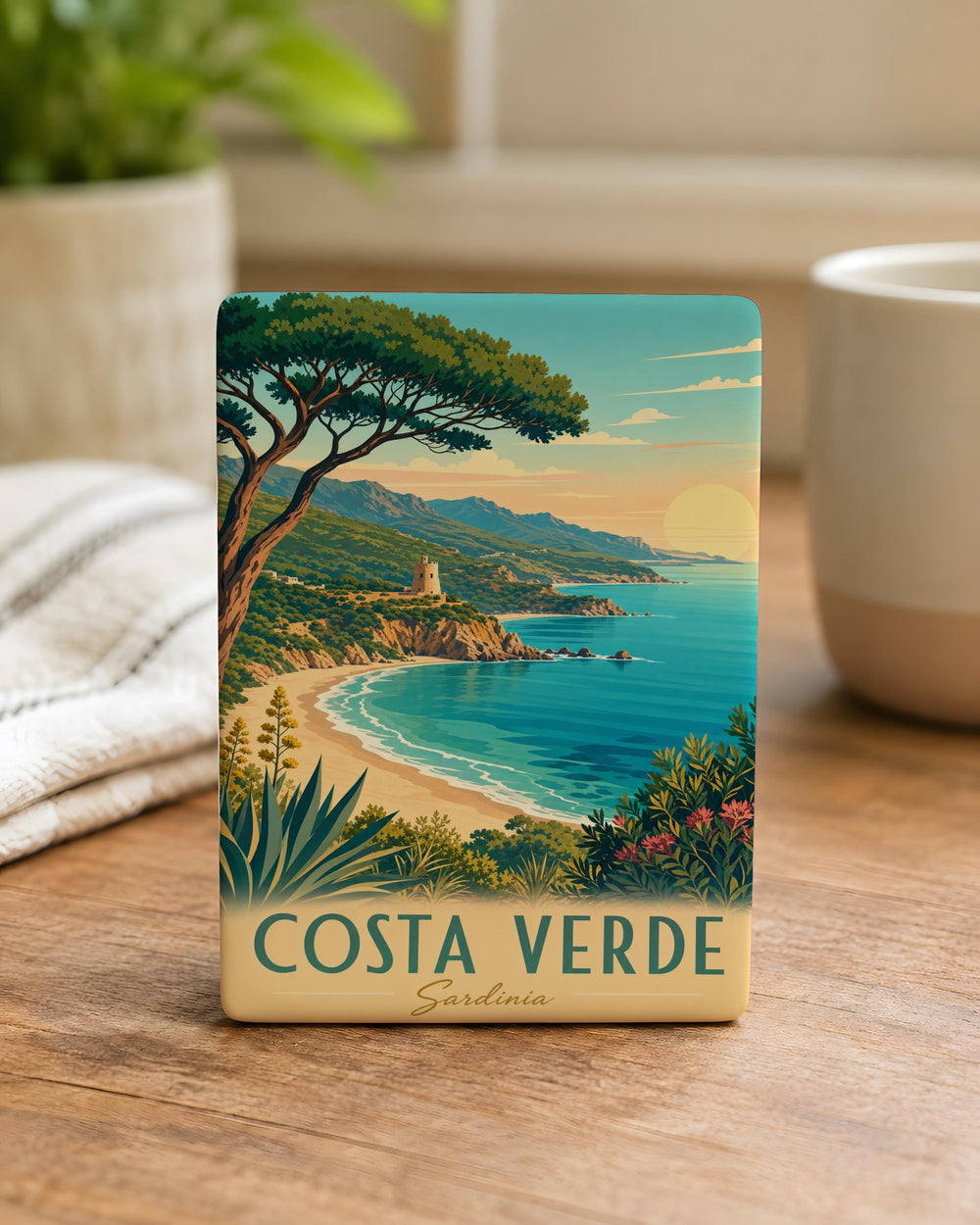 Costa Verde Sardinia Fridge Magnet, Italy Coastal Beach Landscape Souvenir, Mediterranean Travel Keepsake Gift
