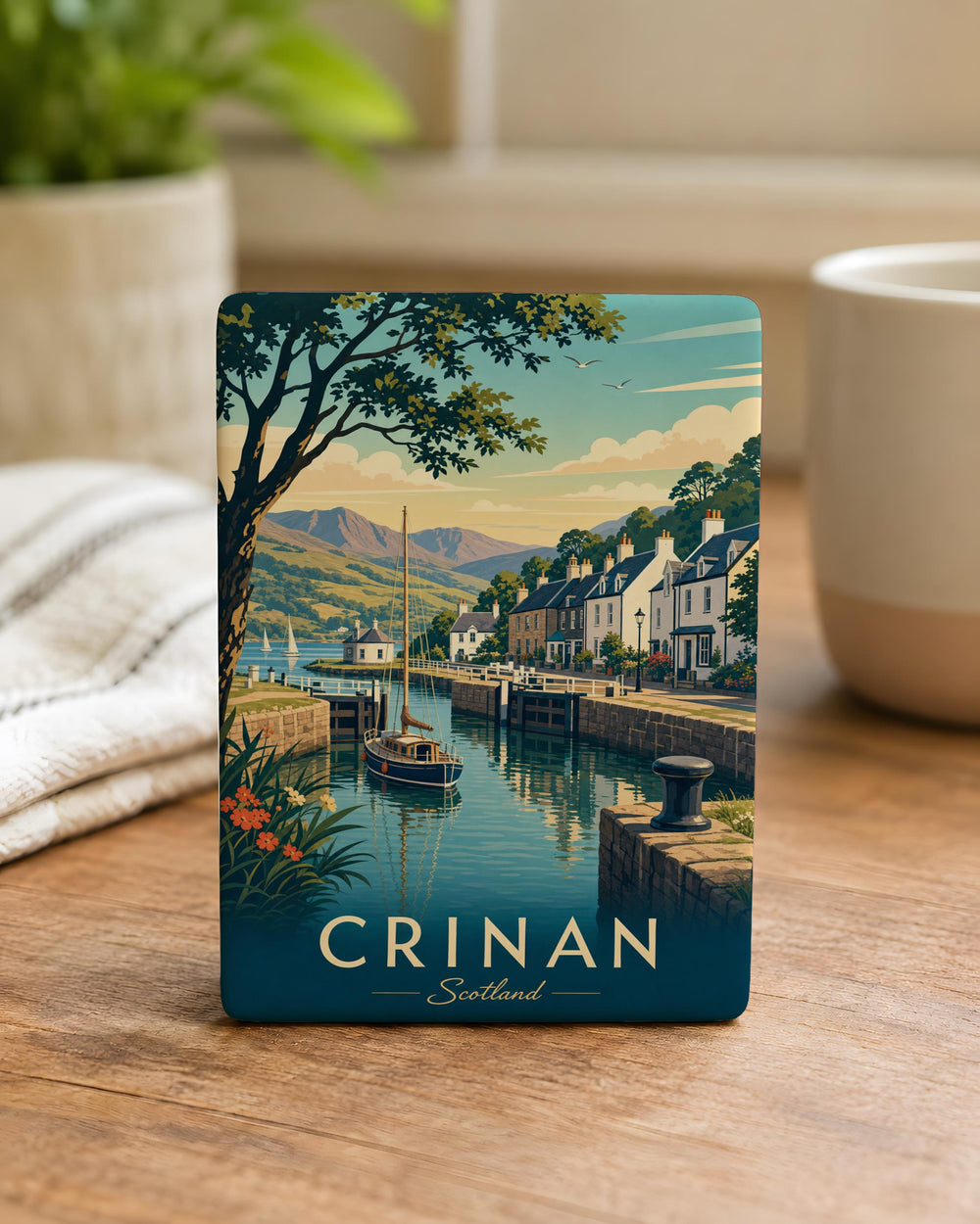 Crinan Scotland Fridge Magnet, Crinan Canal Village Souvenir Magnet, Scottish Highlands Travel Gift, Scotland Landmark Magnet