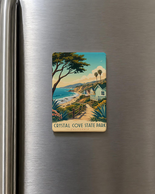 Crystal Cove State Park Fridge Magnet, California Coastal Beach Cove Souvenir Magnet, Orange County Travel Keepsake Gift
