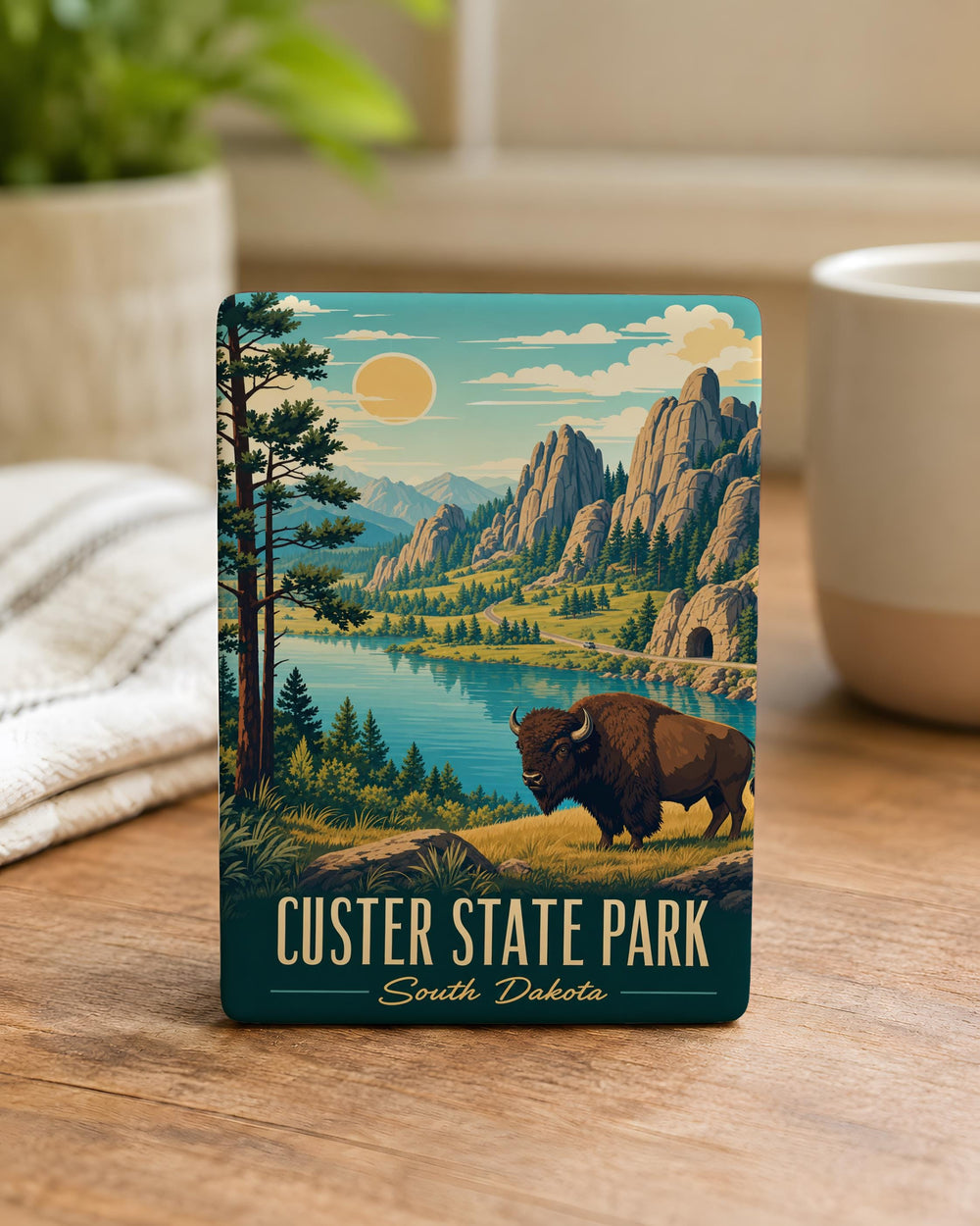 Custer State Park Fridge Magnet, South Dakota Travel Souvenir, Black Hills Wildlife and Scenic Park Keepsake Magnet