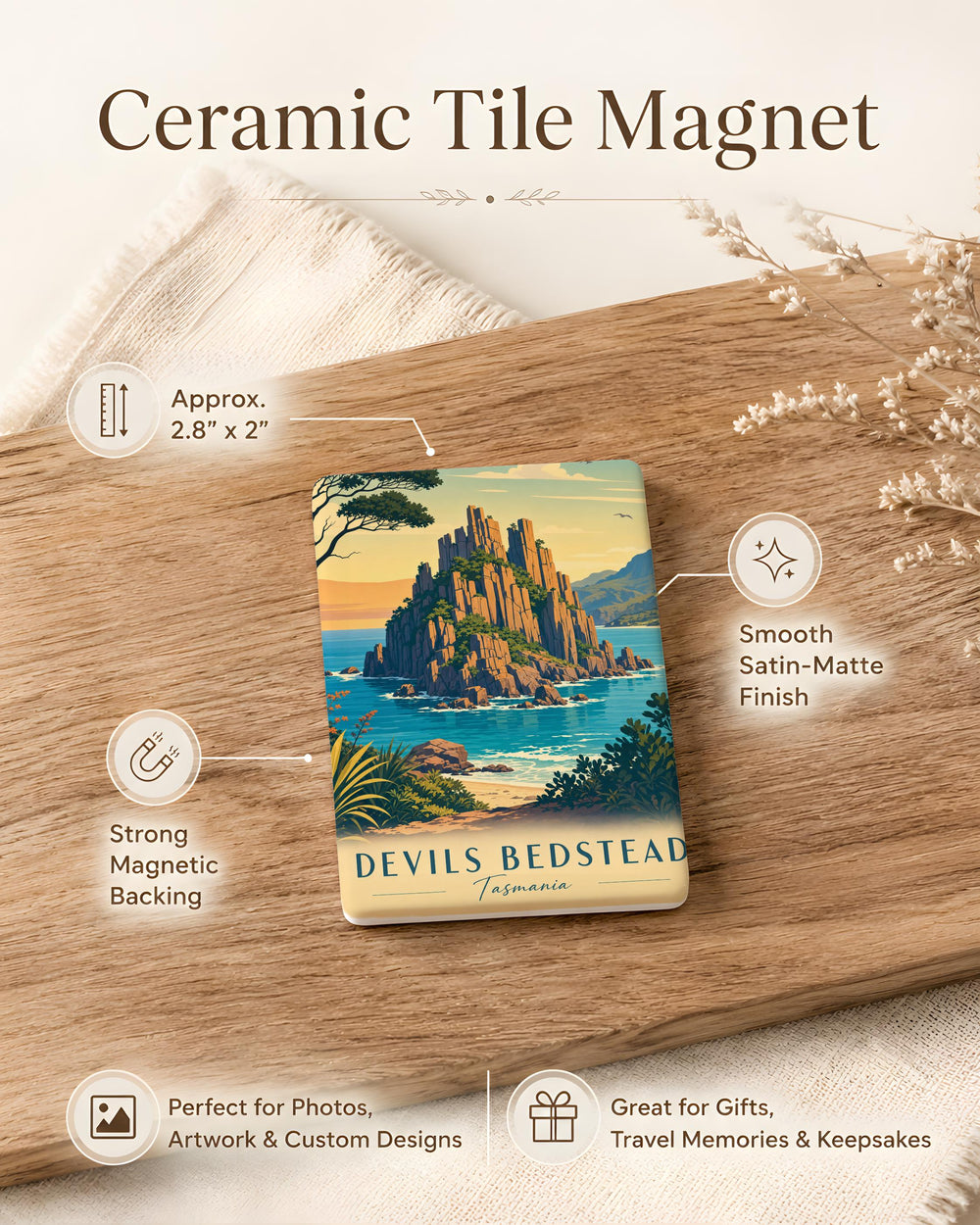 Devils Bedstead Fridge Magnet, Desert Rock Formation Landmark Souvenir Magnet, Nature Landscape Refrigerator Magnet