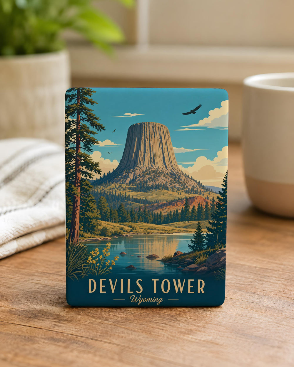 Devils Tower National Monument Fridge Magnet, Wyoming Landmark Souvenir Magnet, Devils Tower Travel Gift, National Park Magnet