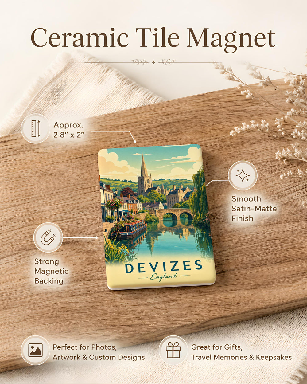 Devizes England Fridge Magnet, Devizes Wiltshire Souvenir Magnet, England Travel Keepsake Magnet, UK Town Landmark Magnet