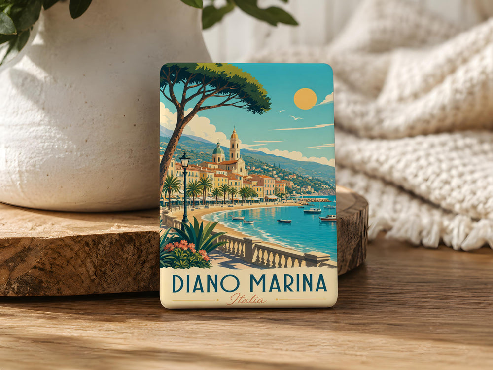 Diano Marina Italy Fridge Magnet, Coastal Town Souvenir Magnet, Ligurian Riviera Travel Gift, Italian Seaside Keepsake Magnet