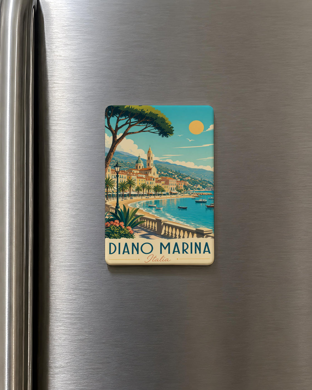 Diano Marina Italy Fridge Magnet, Coastal Town Souvenir Magnet, Ligurian Riviera Travel Gift, Italian Seaside Keepsake Magnet