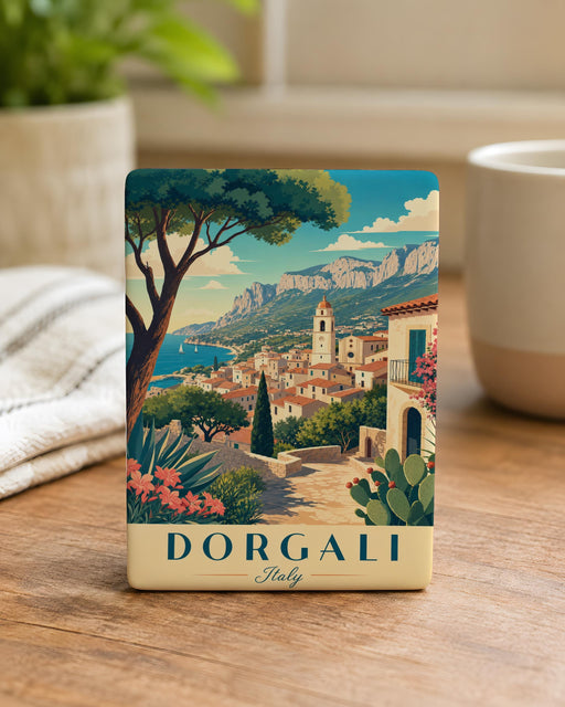 Dorgali Italy Fridge Magnet, Sardinia Travel Souvenir Magnet, Dorgali Town Landmark Keepsake Refrigerator Magnet