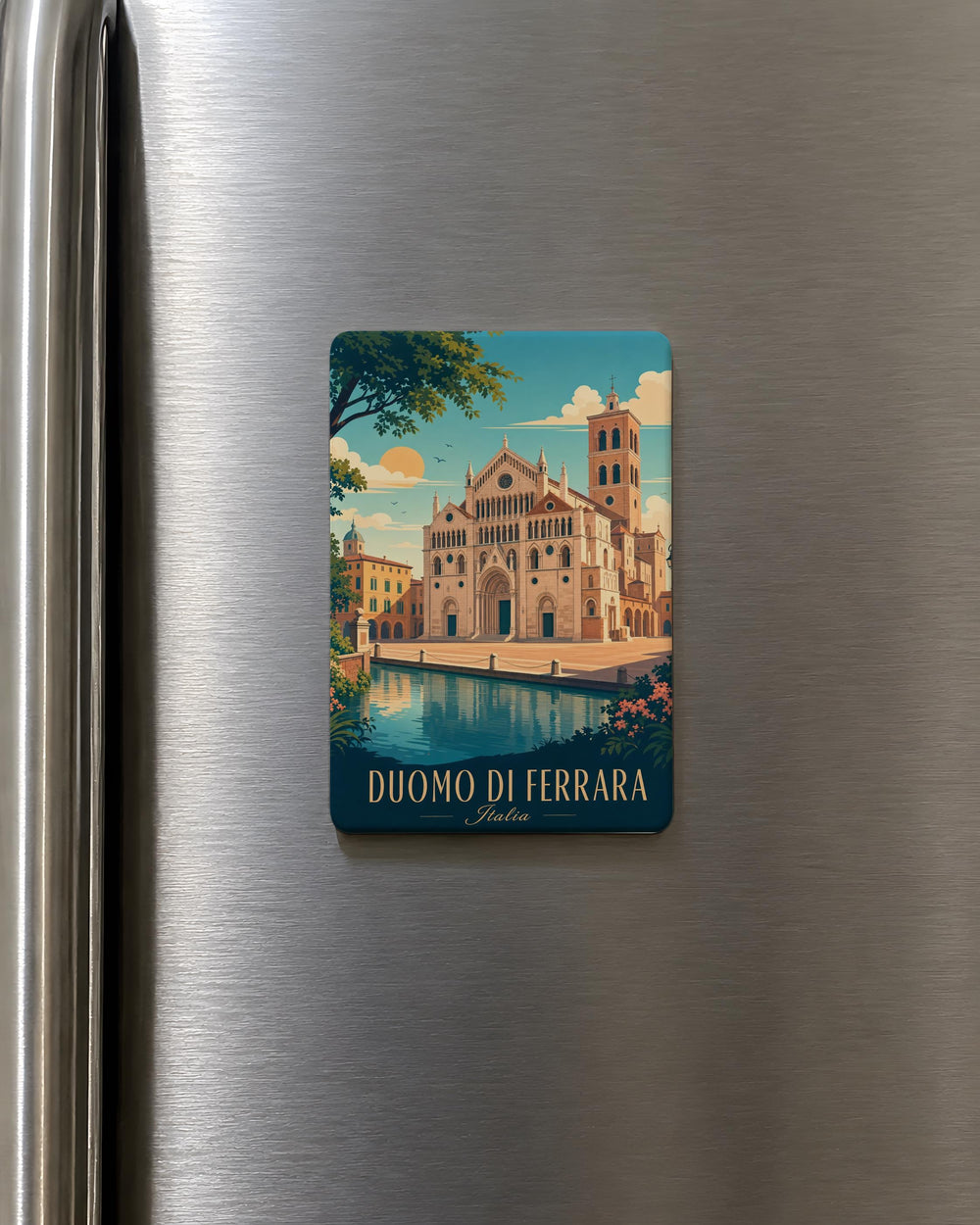 Duomo di Ferrara Cathedral Fridge Magnet, Ferrara Italy Landmark Souvenir Magnet, Historic Church Travel Keepsake Gift
