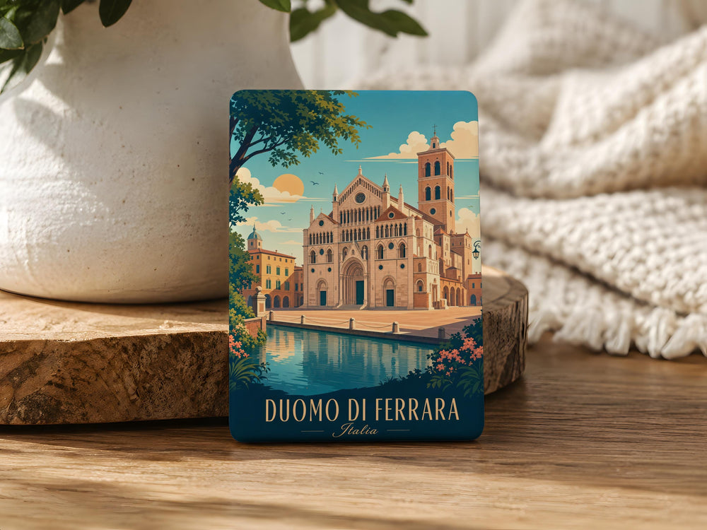 Duomo di Ferrara Cathedral Fridge Magnet, Ferrara Italy Landmark Souvenir Magnet, Historic Church Travel Keepsake Gift