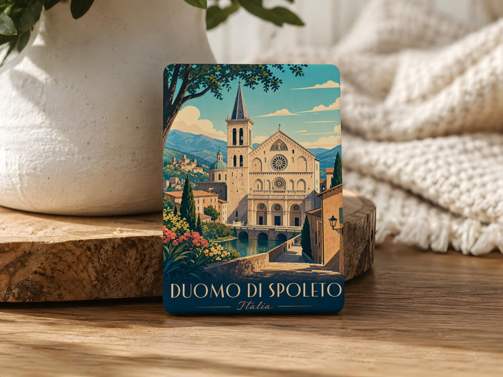 Duomo di Spoleto Cathedral Fridge Magnet, Spoleto Italy Landmark Souvenir Magnet, Italian Architecture Travel Keepsake