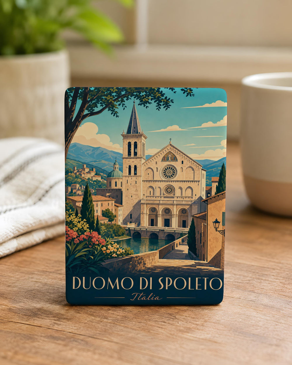 Duomo di Spoleto Cathedral Fridge Magnet, Spoleto Italy Landmark Souvenir Magnet, Italian Architecture Travel Keepsake