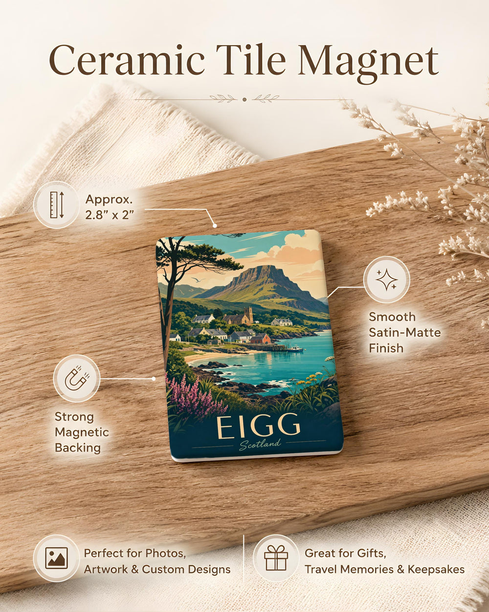 Eigg Scotland Fridge Magnet, Isle of Eigg Souvenir Magnet, Scottish Island Travel Keepsake, Scotland Gift, Hebrides Magnet