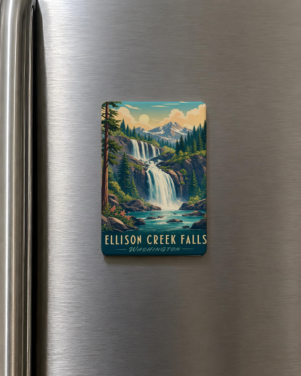 Ellison Creek Falls Fridge Magnet, Waterfall Landscape Souvenir Magnet, North Carolina Nature Travel Gift