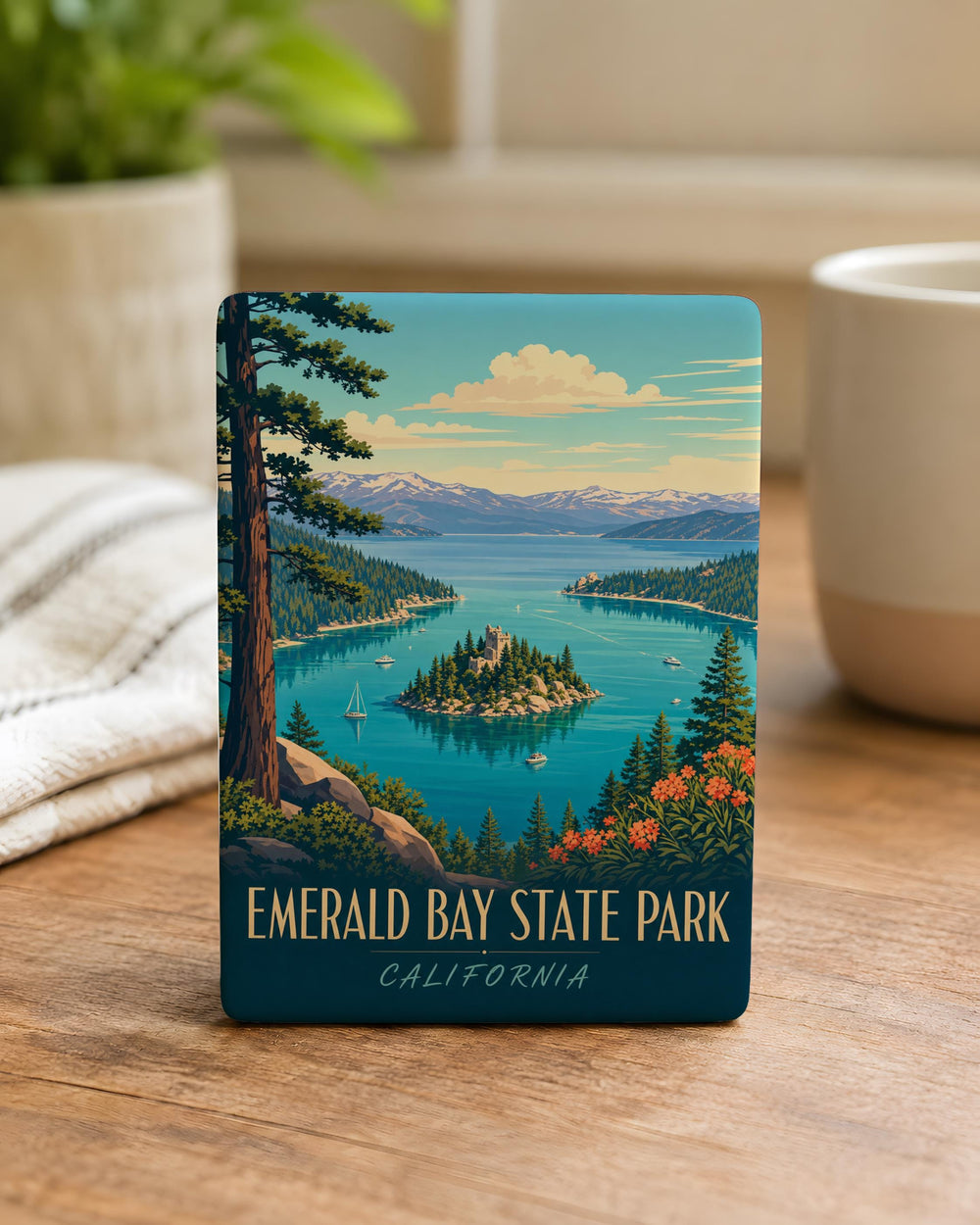 Emerald Bay State Park Fridge Magnet, Lake Tahoe California Souvenir Magnet, Scenic Park Travel Keepsake Gift