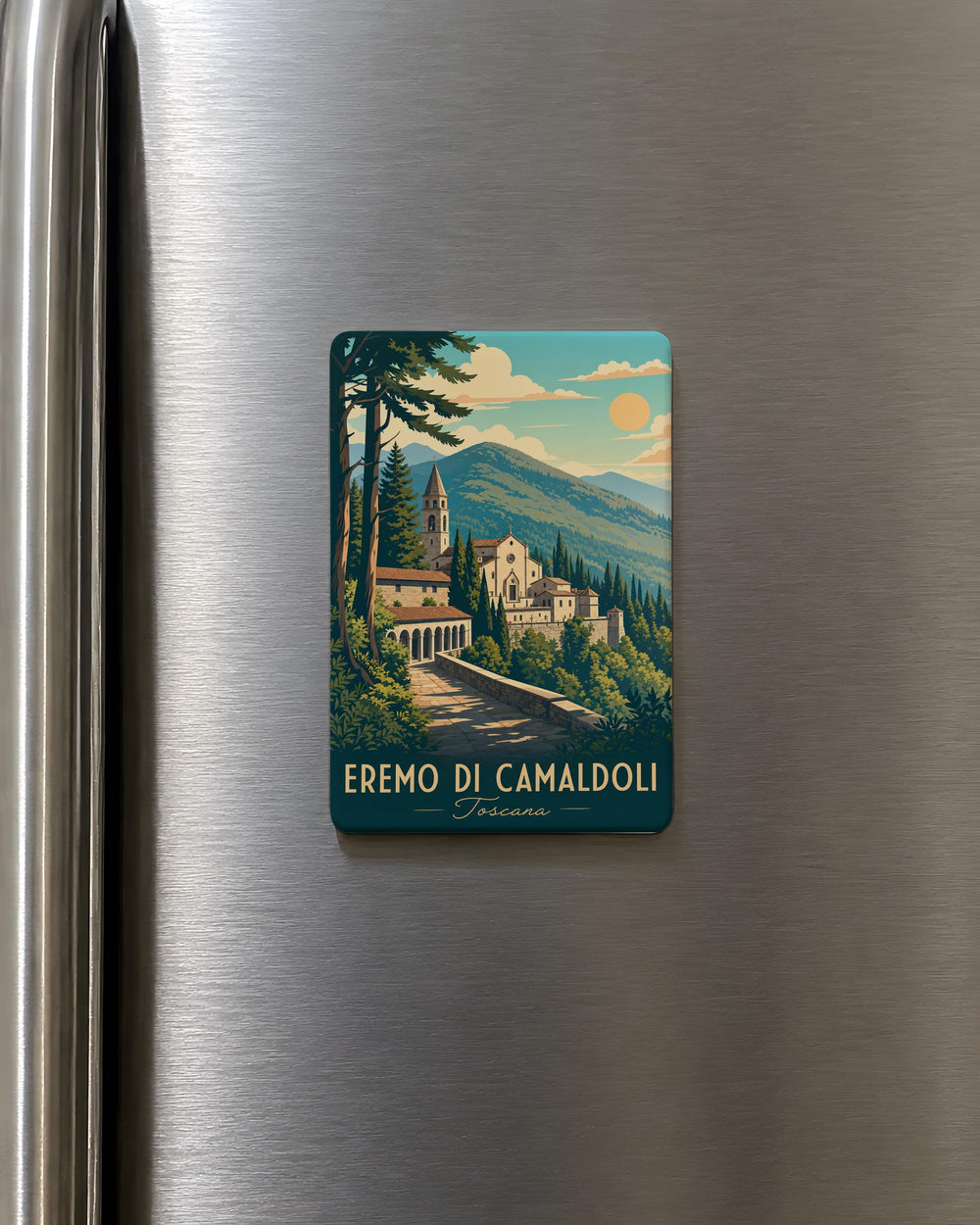 Eremo di Camaldoli Fridge Magnet, Camaldoli Monastery Souvenir Magnet, Tuscany Italy Travel Keepsake Magnet