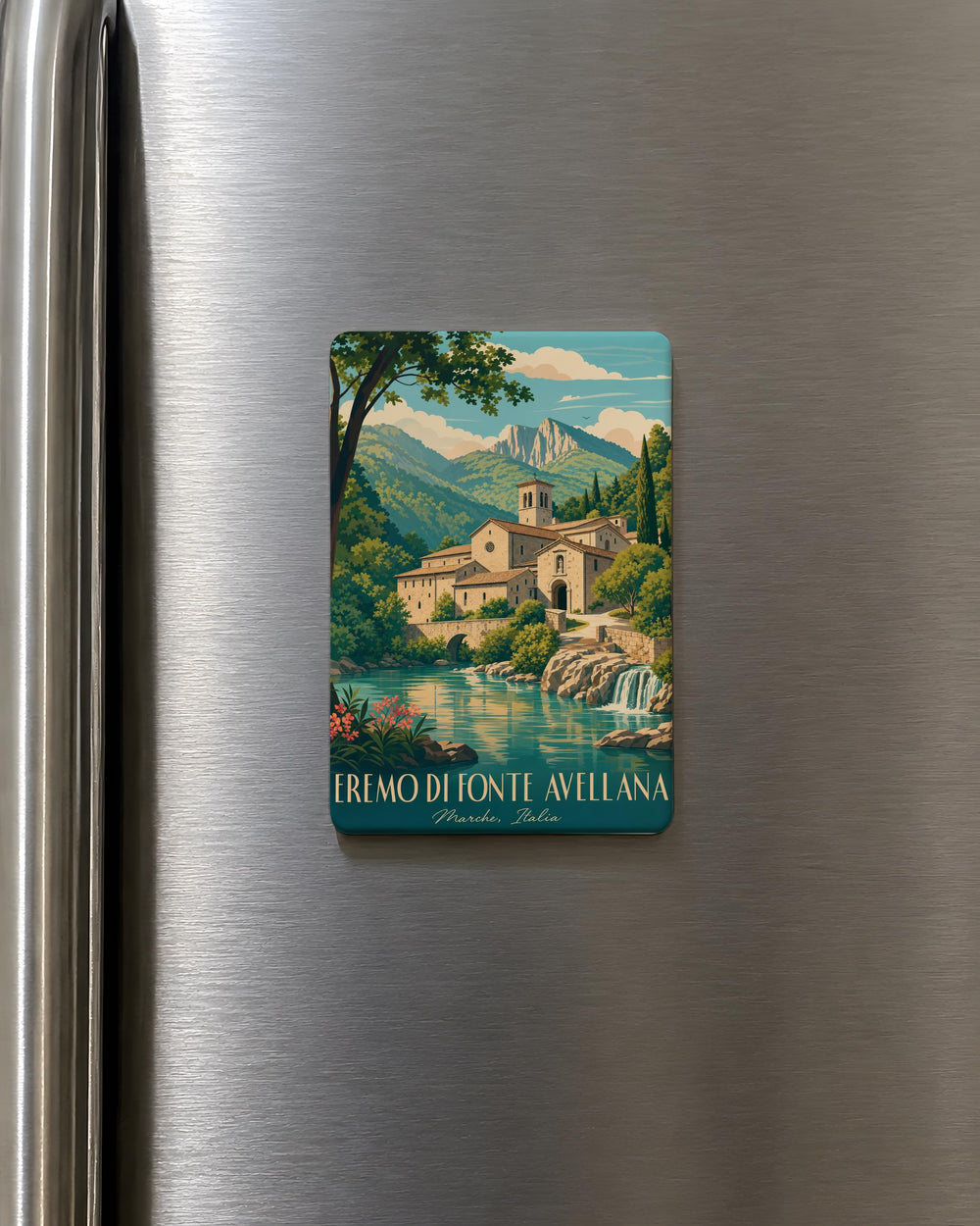 Eremo di Fonte Avellana Fridge Magnet, Italian Monastery Landmark Souvenir Magnet, Marche Italy Travel Gift Magnet