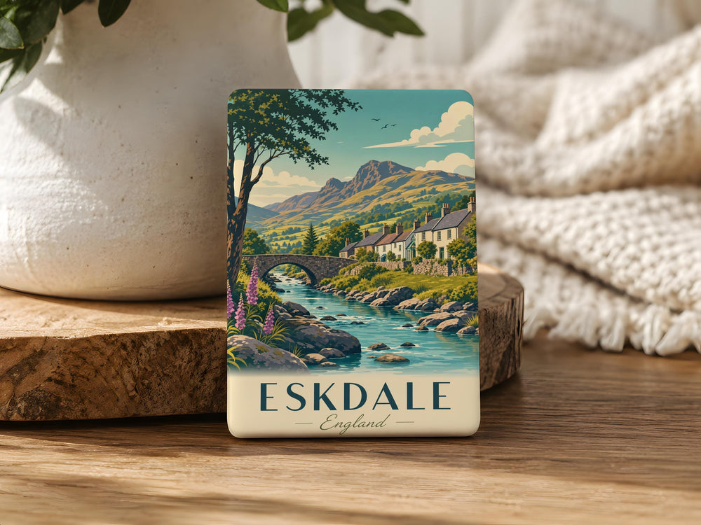 Eskdale England Fridge Magnet, Lake District Village and Valley Souvenir Magnet, Cumbria Travel Gift, UK Scenic Keepsake Magnet