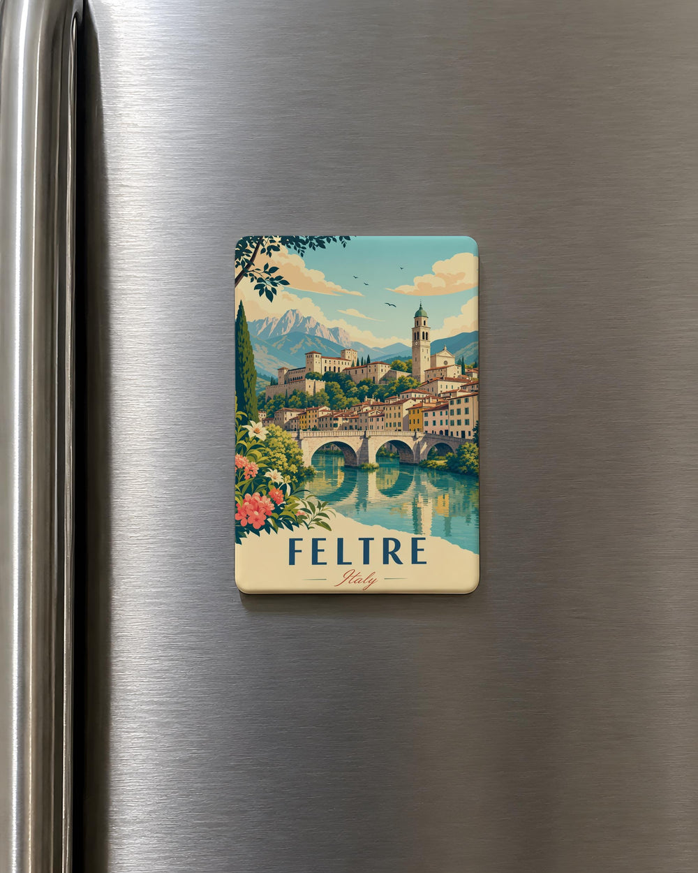 Feltre Italy Fridge Magnet, Feltre Travel Souvenir Magnet, Italian City Landmark Refrigerator Magnet Gift