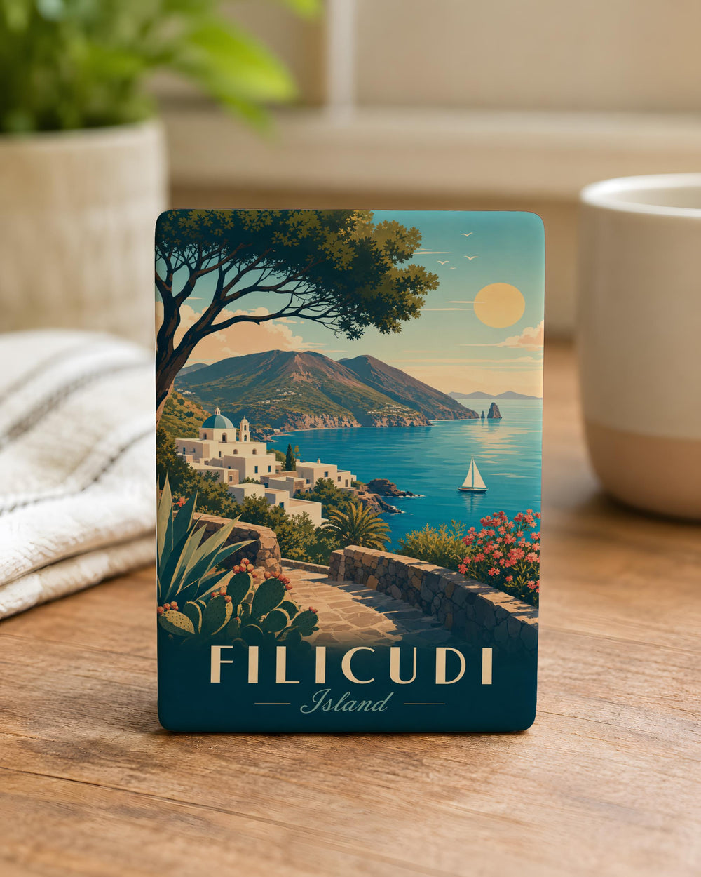 Filicudi Island Fridge Magnet, Aeolian Islands Italy Souvenir Magnet, Filicudi Travel Gift, Island Keepsake Magnet
