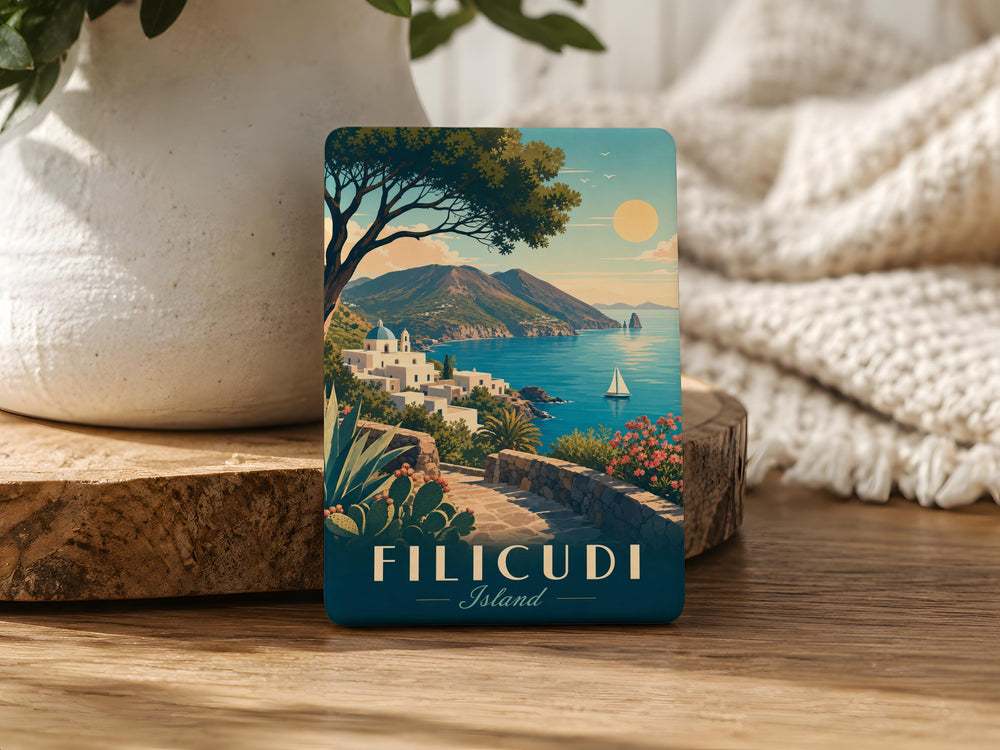 Filicudi Island Fridge Magnet, Aeolian Islands Italy Souvenir Magnet, Filicudi Travel Gift, Island Keepsake Magnet