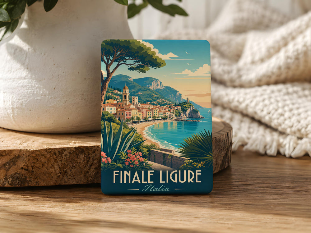 Finale Ligure Italy Fridge Magnet, Ligurian Coast Travel Souvenir Magnet, Italian Riviera Landmark Keepsake Magnet