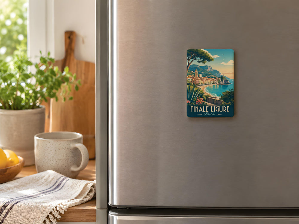 Finale Ligure Italy Fridge Magnet, Ligurian Coast Travel Souvenir Magnet, Italian Riviera Landmark Keepsake Magnet