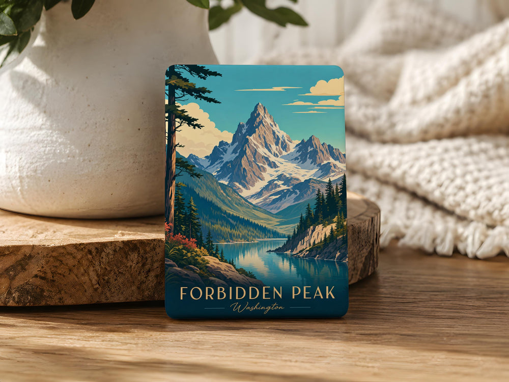 Forbidden Peak Mountain Fridge Magnet, North Cascades Washington Peak Souvenir, Alpine Summit Hiking Climbing Gift