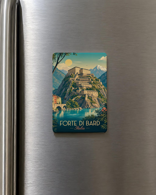 Forte di Bard Fridge Magnet, Bard Fortress Souvenir Magnet, Aosta Valley Italy Travel Keepsake Magnet