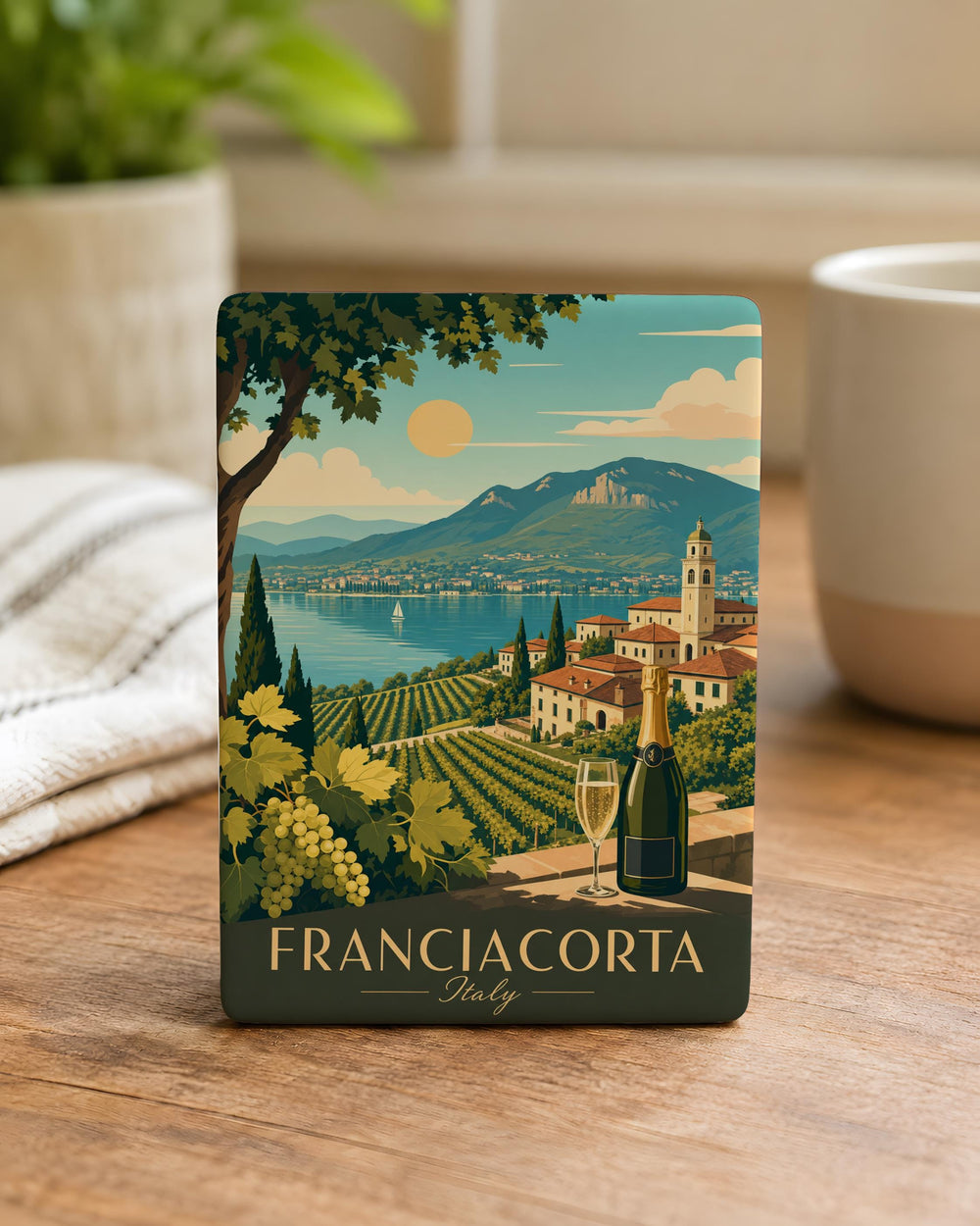 Franciacorta Italy Fridge Magnet, Franciacorta Travel Souvenir, Italian Wine Region Keepsake, Lombardy Italy Magnet Gift