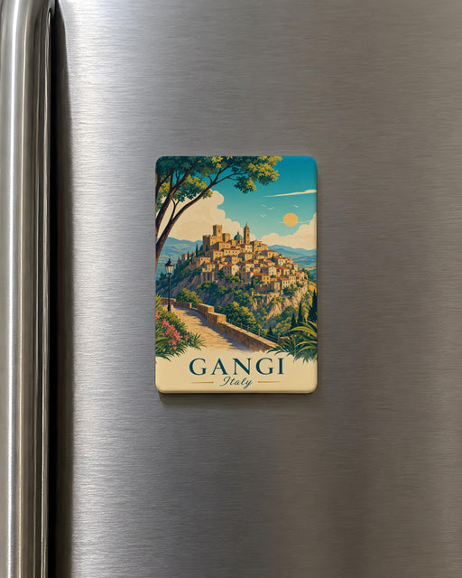 Gangi Italy Fridge Magnet, Sicily Hilltown Travel Souvenir, Italian Village Landscape Magnet, Gangi Sicily Keepsake Gift