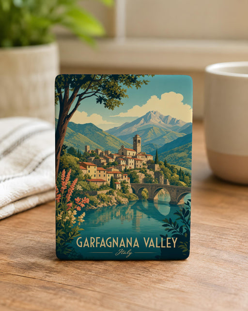 Garfagnana Valley Fridge Magnet, Tuscany Italy Landscape Souvenir, Italian Mountain Valley Travel Gift