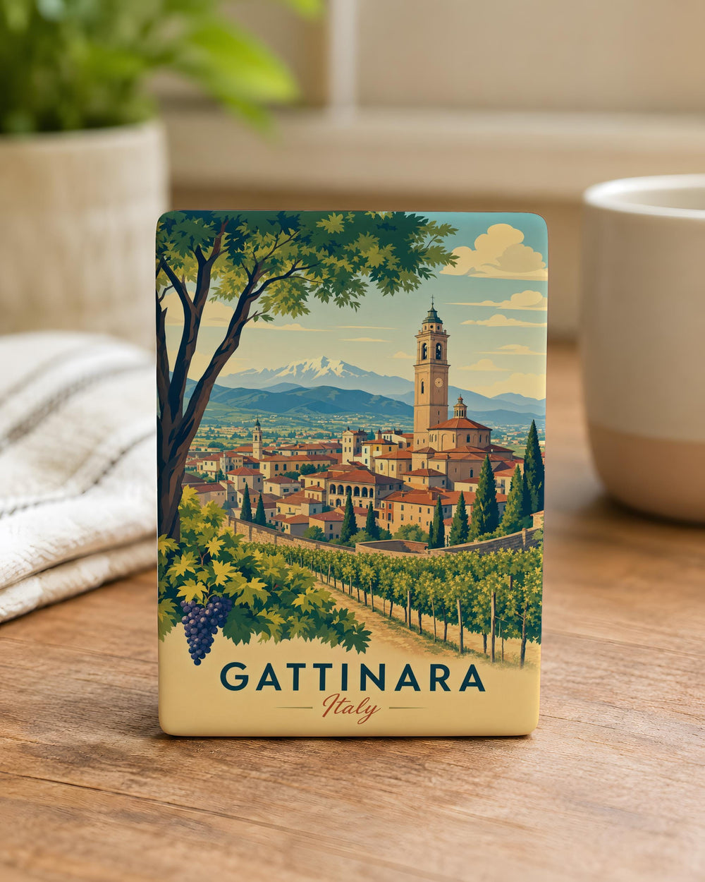 Gattinara Italy Fridge Magnet, Gattinara Souvenir Magnet, Piedmont Travel Keepsake, Italian Town Landmark Magnet