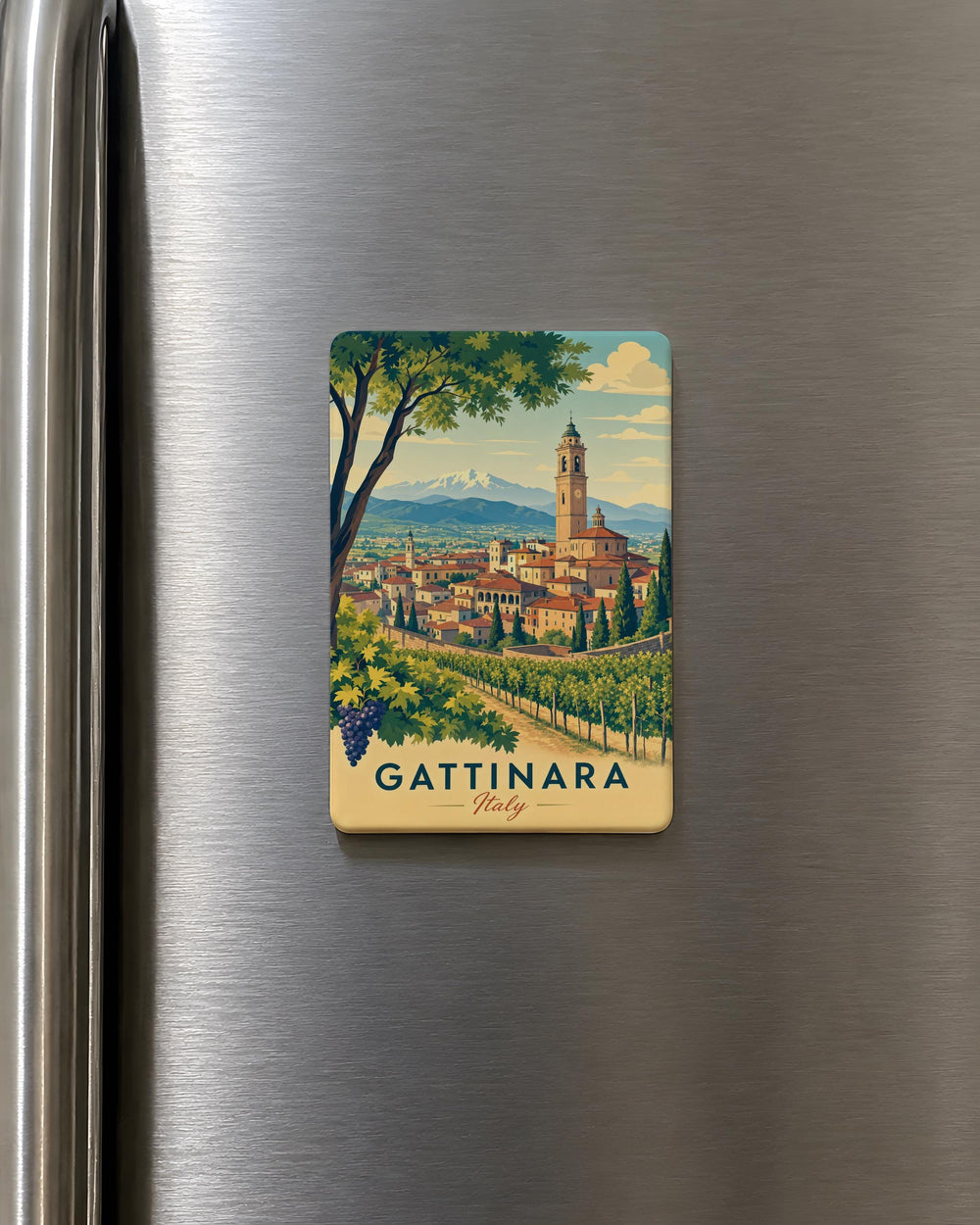 Gattinara Italy Fridge Magnet, Gattinara Souvenir Magnet, Piedmont Travel Keepsake, Italian Town Landmark Magnet
