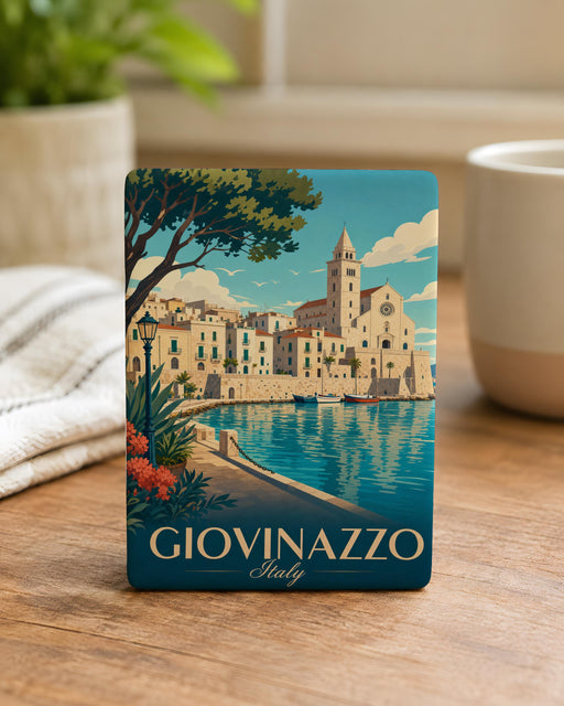 Giovinazzo Italy Fridge Magnet, Apulia Coastal Town Souvenir, Italian Travel Keepsake, Puglia Landmark Magnet