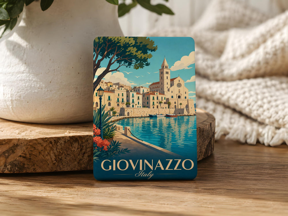 Giovinazzo Italy Fridge Magnet, Apulia Coastal Town Souvenir, Italian Travel Keepsake, Puglia Landmark Magnet
