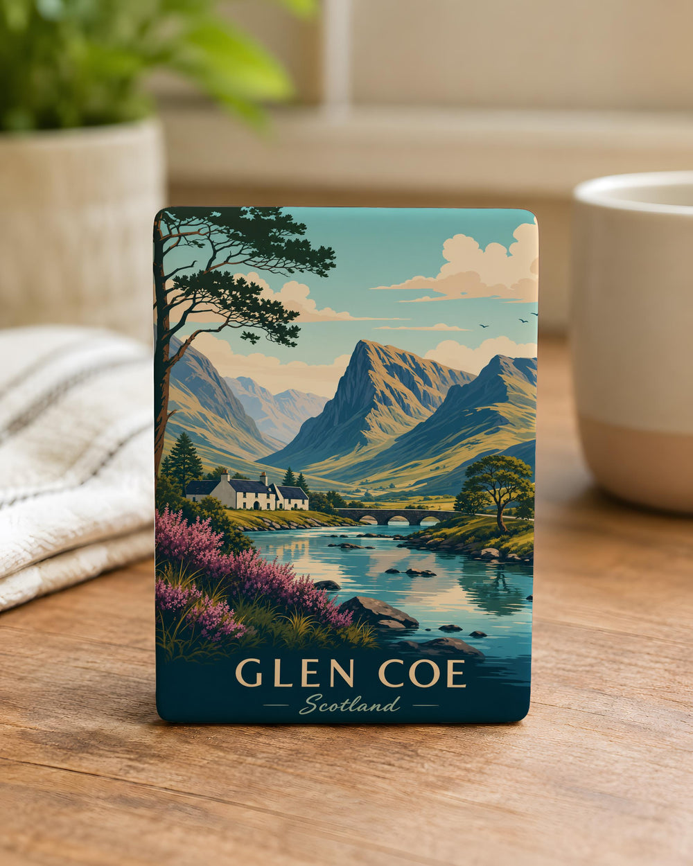 Glen Coe Scotland Fridge Magnet, Highland Valley Landscape Souvenir Magnet, Scottish Mountains Travel Gift