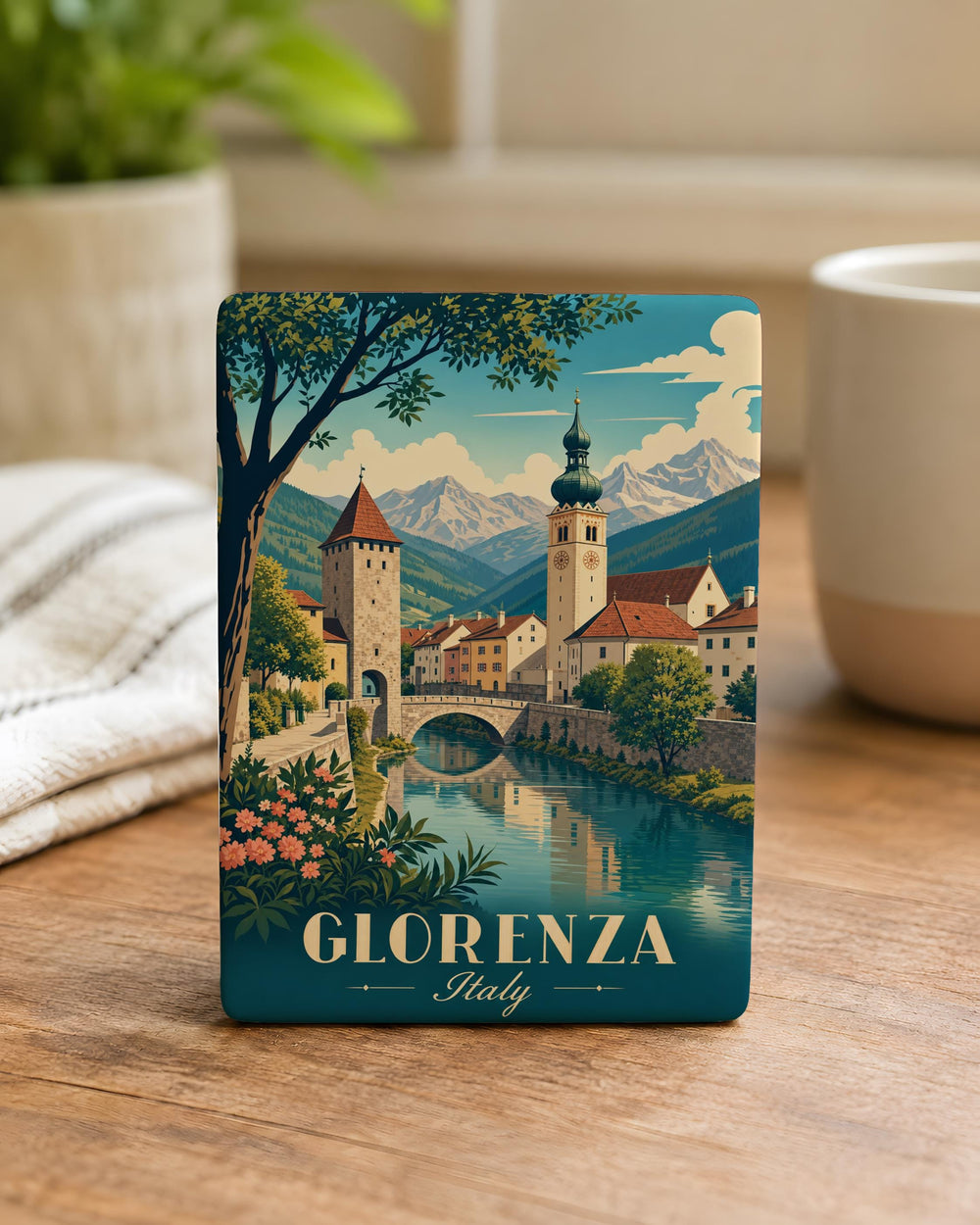 Glorenza Italy Fridge Magnet, Glorenza South Tyrol Souvenir Magnet, Italian Alps Travel Keepsake Magnet