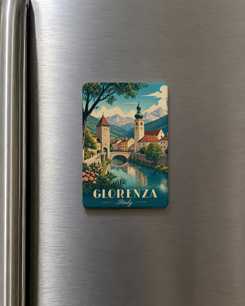 Glorenza Italy Fridge Magnet, Glorenza South Tyrol Souvenir Magnet, Italian Alps Travel Keepsake Magnet