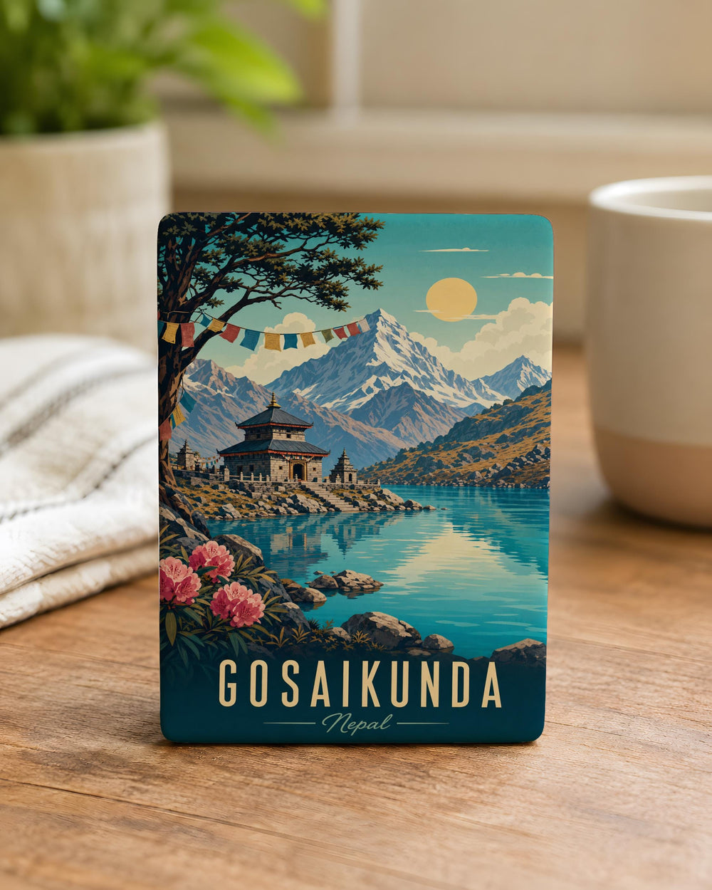 Gosaikunda Lake Fridge Magnet, Nepal Himalayan Sacred Lake Souvenir, Travel Gift, Mountain Lake Keepsake Magnet