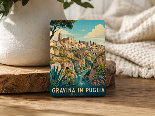 Gravina in Puglia Italy Fridge Magnet, Gravina in Puglia Souvenir Magnet, Apulia Travel Gift, Italian Town Keepsake Magnet