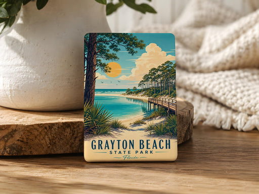 Grayton Beach State Park Fridge Magnet, Florida Beach Park Souvenir Magnet, Coastal Nature Travel Keepsake Magnet