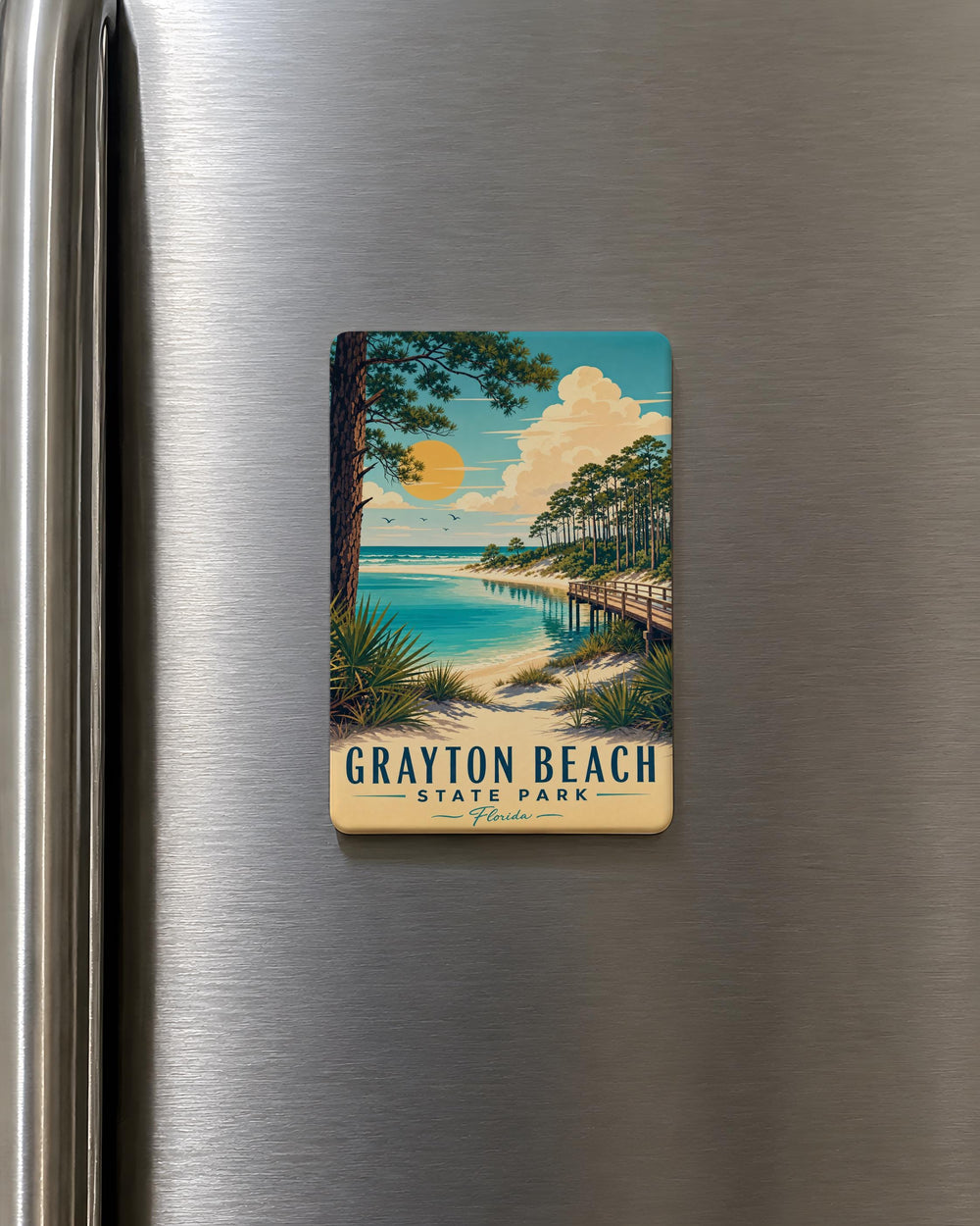 Grayton Beach State Park Fridge Magnet, Florida Beach Park Souvenir Magnet, Coastal Nature Travel Keepsake Magnet