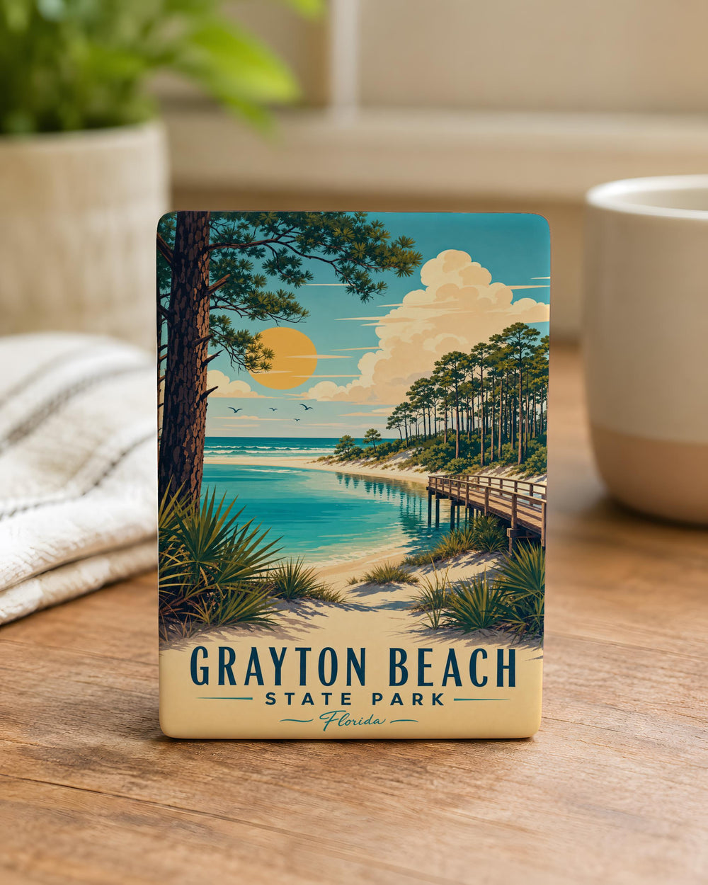 Grayton Beach State Park Fridge Magnet, Florida Beach Park Souvenir Magnet, Coastal Nature Travel Keepsake Magnet