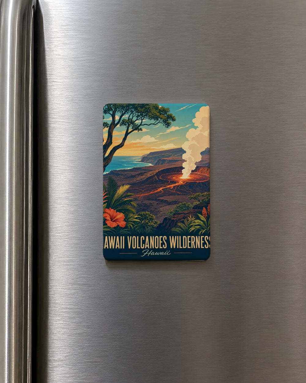 Hawaii Volcanoes Wilderness Fridge Magnet, Volcano National Park Souvenir, Big Island Hawaii Travel Keepsake Magnet