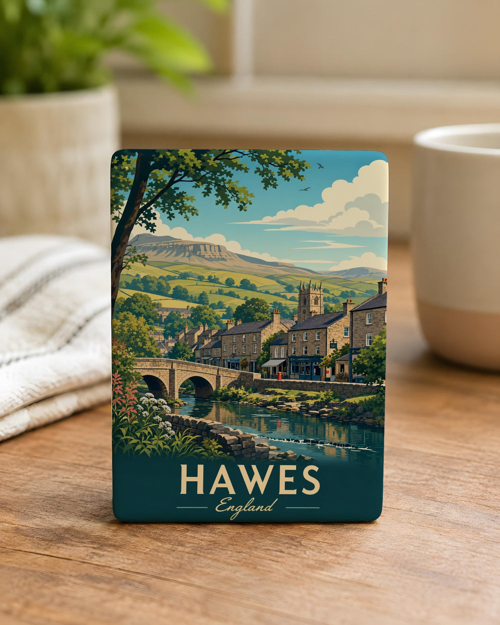 Hawes England Fridge Magnet, Yorkshire Town Souvenir Magnet, UK Travel Keepsake, British Countryside Gift Magnet