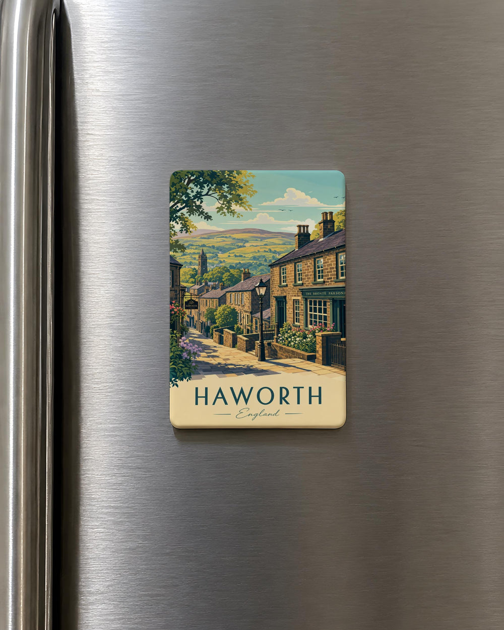 Haworth England Fridge Magnet, Haworth Village Souvenir Magnet, Yorkshire Travel Gift, Brontë Country Keepsake Magnet
