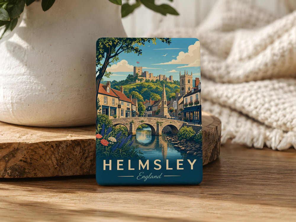 Helmsley England Fridge Magnet, Helmsley Yorkshire Souvenir Magnet, Helmsley Town Travel Gift, UK Landmark Keepsake Magnet