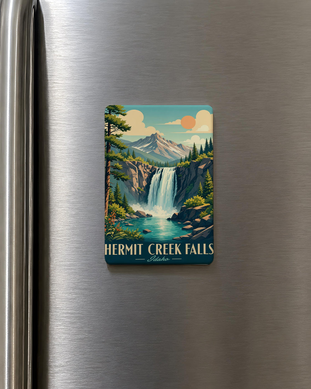 Hermit Creek Falls Fridge Magnet, Waterfall Nature Souvenir, Hiking Trail Travel Keepsake, National Park Gift